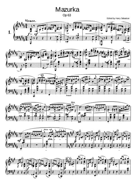 Chopin - Mazurka Op. 63,3 For Piano Solo